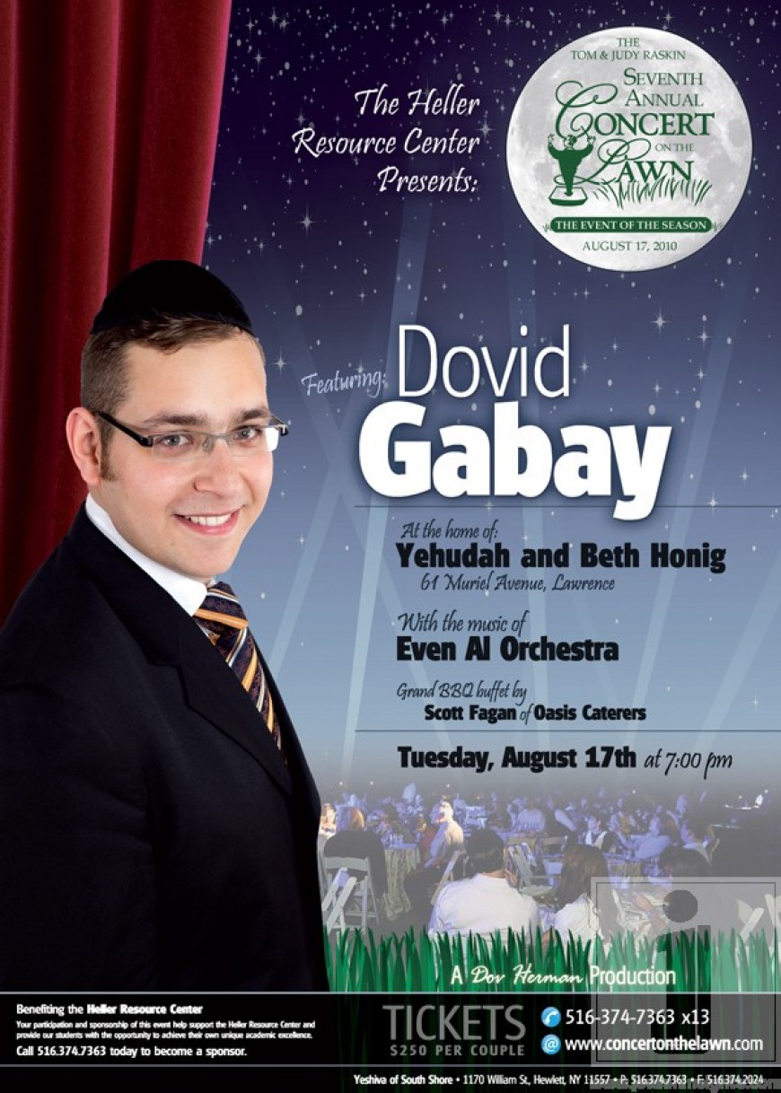 Tomorrow: Concert on the Lawn! with Dovid Gabay